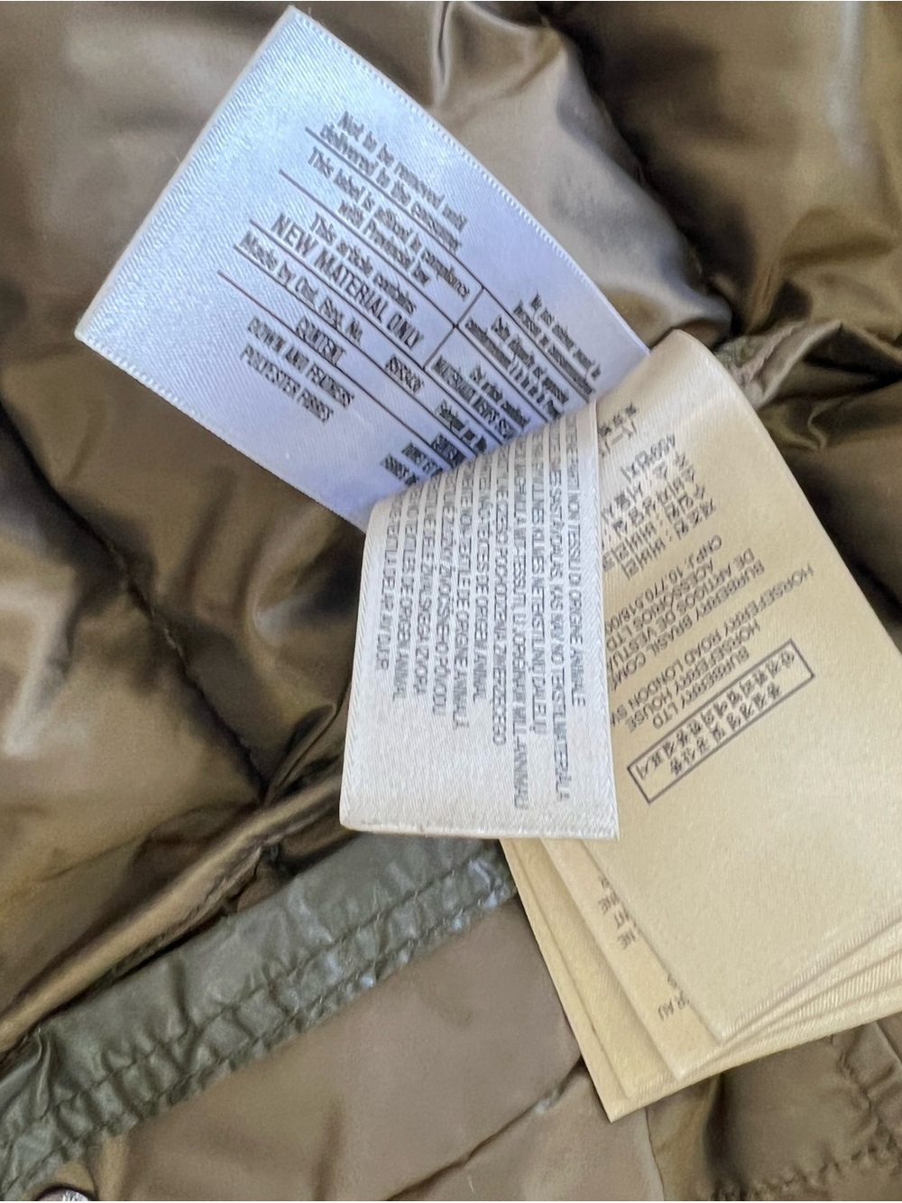 Burberry Olive Green Quilted Puffer Coat - Picture 10 of 11
